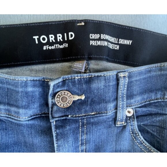 Torrid Women's Crop Bombshell Skinny Jeans High-Rise Premium Stretch Size 14 - Picture 3 of 14